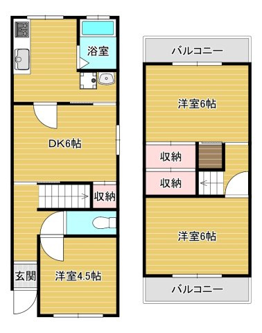 堺市東区日置荘西町７丁貸家の間取り