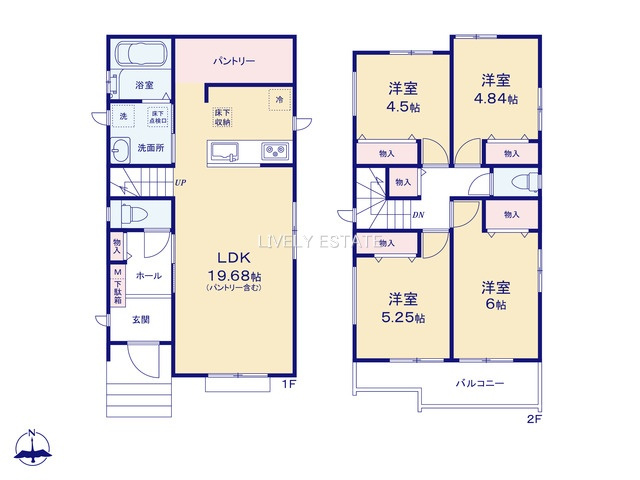 草加市氷川町 新築分譲住宅 全5棟 A号棟の間取り
