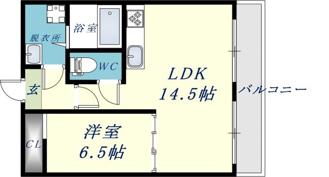 比枝コーポラス上町2の間取り