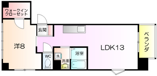 【間取り】 | シティーコート南瓦町 | １ＬＤＫ
