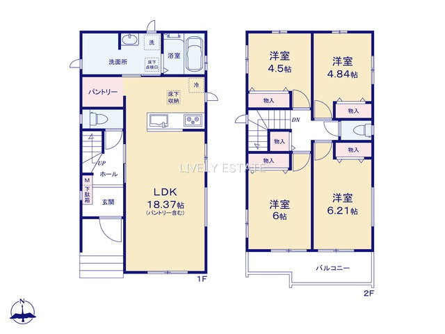 草加市氷川町 新築分譲住宅 全5棟 C号棟の間取り