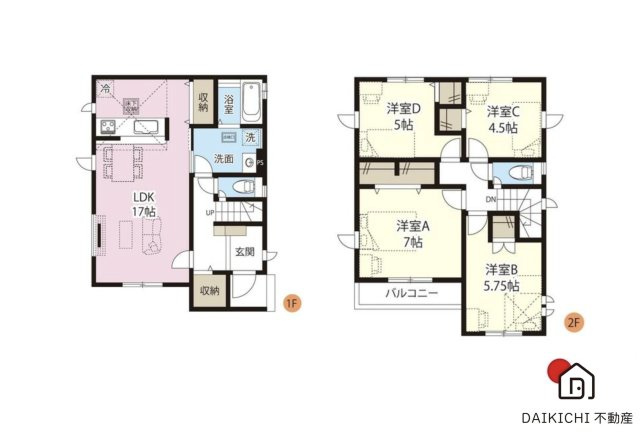 【間取り】 | 桶川市泉5期　新築戸建　全2棟　2号棟
