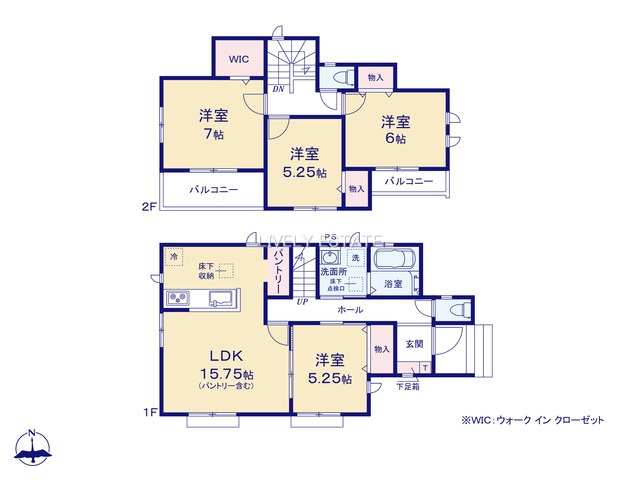 草加市氷川町 新築分譲住宅 全5棟 D号棟の間取り