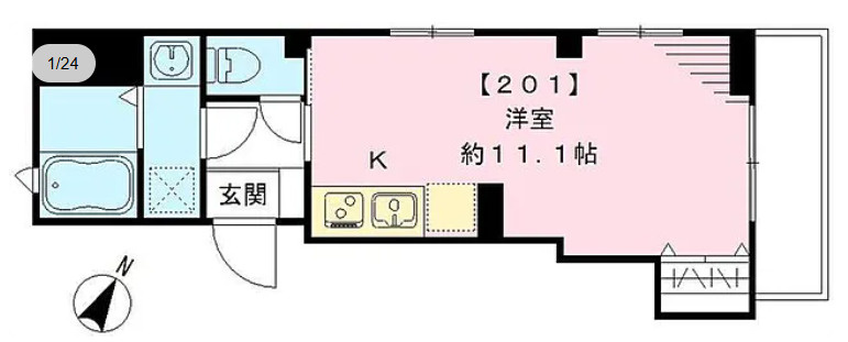 北区滝野川７丁目の賃貸マンションの間取り