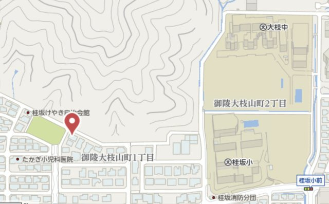 京都市西京区御陵大枝山町1丁目　中古戸建の地図