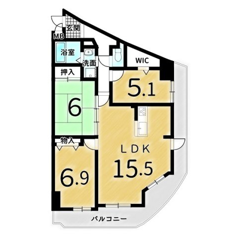 サンマンションベルデール香里翠香園の間取り