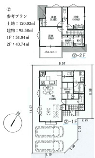 【参考プラン】 | 【仲介手数料無料！！】日野市神明1丁目　建築条件付き売地（全7区画）No7区画　4690万円 | ②