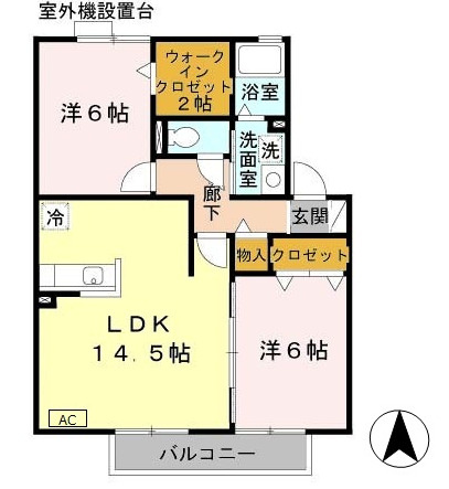 グリーンフィールドB棟の間取り