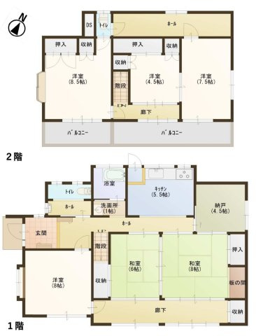 大田原市城山二丁目・中古戸建の間取り