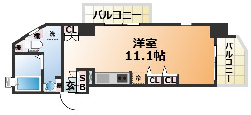 オーキッドレジデンス神戸三宮の間取り