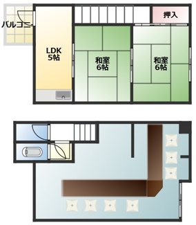 【間取り】 | 喜連4丁目店舗2