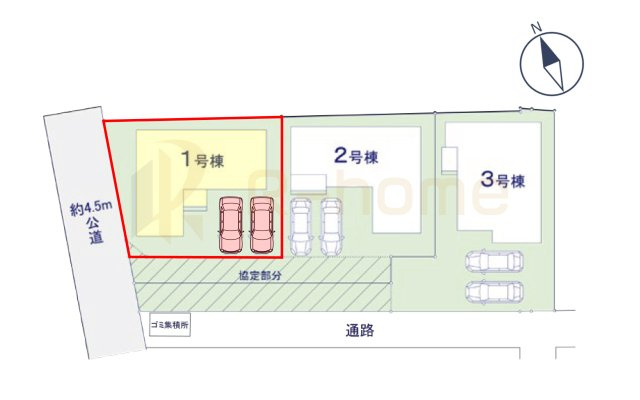 土浦市文京町1期　新築戸建て　1号棟の区画図|大きなお買い物だからこそ、メリット・デメリットを伝えさせて頂きます。
R-homeにお任せください♪