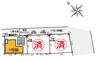 越谷市大沢4丁目 新築分譲住宅の区画図