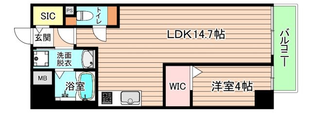 大阪市都島区高倉町１丁目の賃貸マンションの間取り