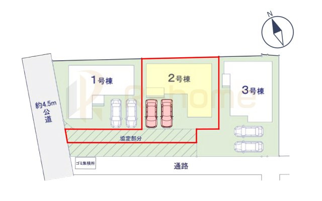 土浦市文京町1期　新築戸建て　2号棟の区画図|大きなお買い物だからこそ、メリット・デメリットを伝えさせて頂きます。
R-homeにお任せください♪