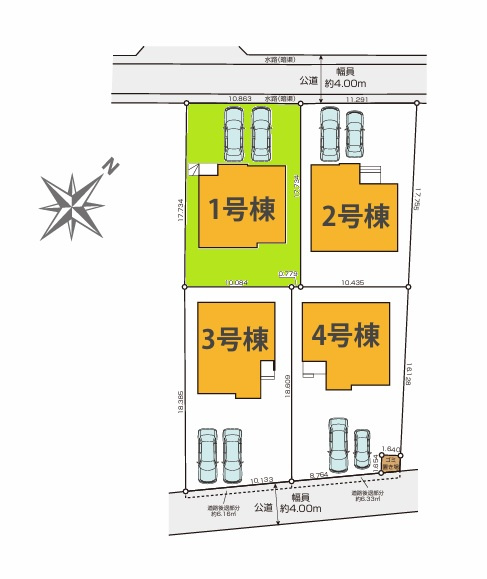 GRACE　ひたちなか市足崎　3期 　1の区画図|内覧、気になる他の物件と合わせての現地ご案内も可能です。HPから、またお電話でも、お気軽にお問い合わせください。

