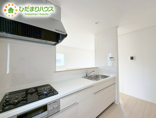 郡山市大槻町第39　新築戸建　3号棟のキッチン|料理をしながらでも、ご家族との会話を楽しめる対面式キッチン♪