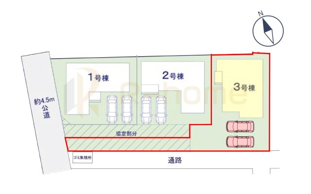土浦市文京町1期　新築戸建て　3号棟の区画図|大きなお買い物だからこそ、メリット・デメリットを伝えさせて頂きます。
R-homeにお任せください♪