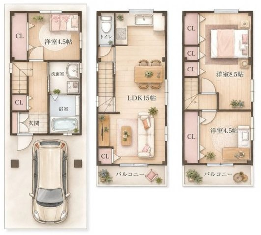本山南町2丁目　中古戸建の間取り