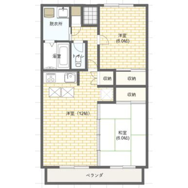 熊本市中央区萩原町の賃貸マンションの間取り