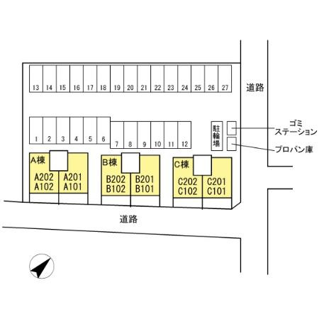 コーポセジュール　C棟の区画図