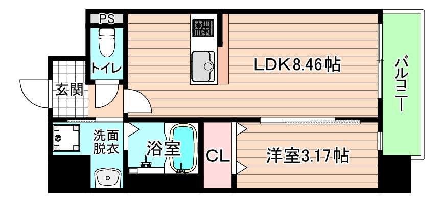 大阪市都島区都島北通２丁目の賃貸マンションの間取り