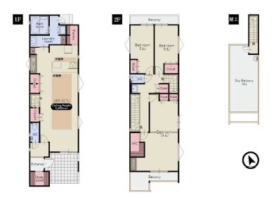 【間取り】 | 板橋区常盤台１丁目　新築戸建て　B号棟 | 3LDK・土地面積135.32ｍ2・建物面積127.30ｍ2