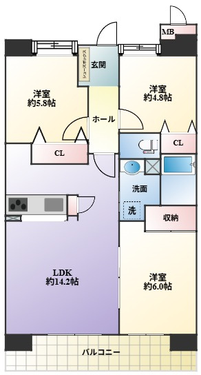 【間取り】 | チュリスガーデンコート伊都の国