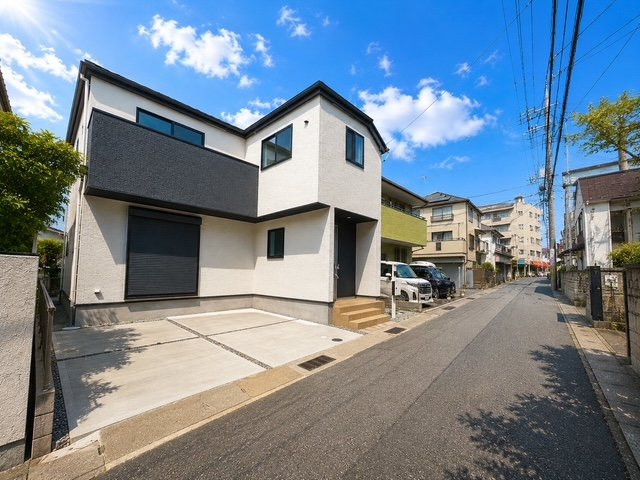 垂水区霞ヶ丘７丁目　新築戸建ての前面道路含む現地写真|前面道路含む現地写真です
