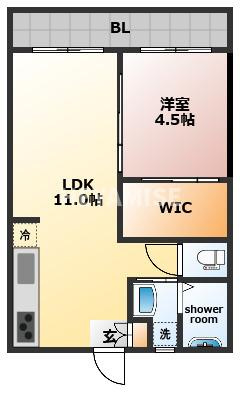 モトハラハイツの間取り