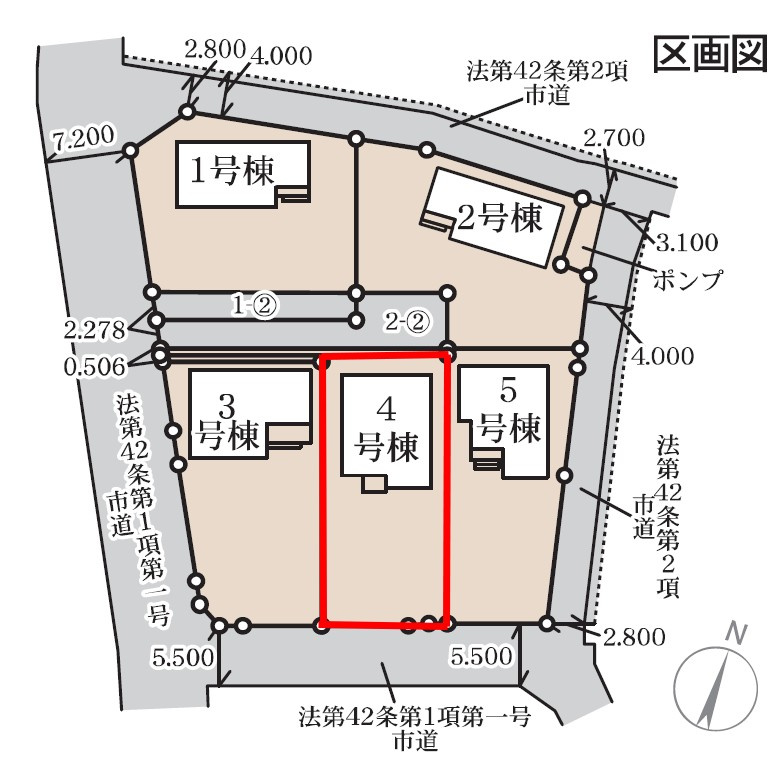 藤岡市下戸塚（全5棟）4号棟の区画図
