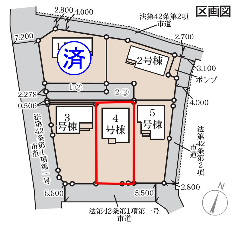 藤岡市下戸塚（全5棟）4号棟の区画図