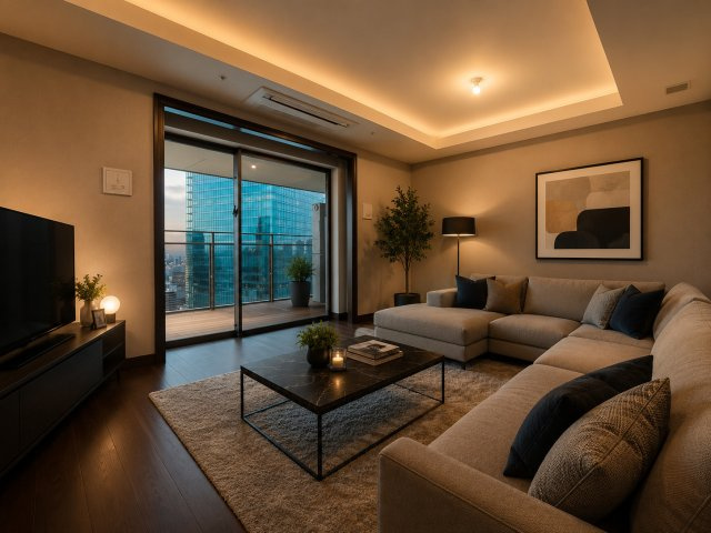 グラングリーン大阪THE NORTH RESIDENCE　扇町小学校の居間・リビング|※掲載画像の一部はAIによるホームステージングイメージです。実際には家具・家電は設置されておりません。