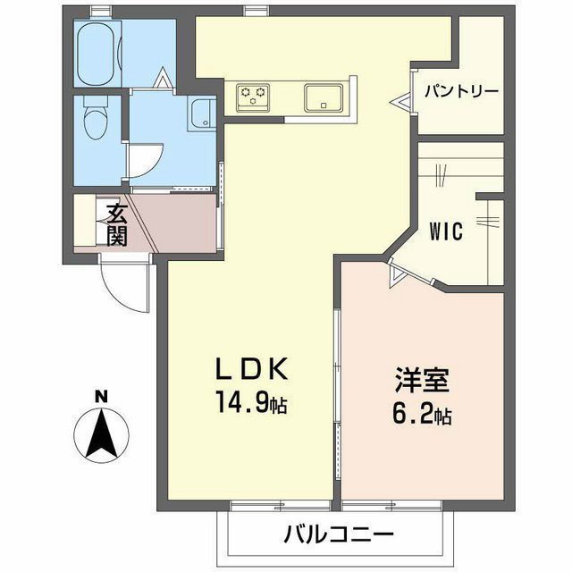 岐阜市切通５丁目のアパートの間取り