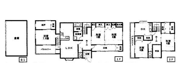 和歌山市冬野　中古戸建の間取り