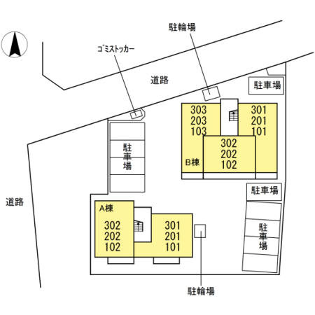 パライソ熱田六番町　A棟の区画図