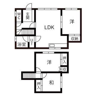 【間取り】 | 屯田6条2丁目2-21貸家