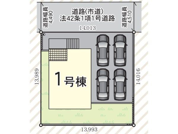 椿が丘第1-1号棟の区画図|※図面と現況が異なる場合は、現況を優先させていただきます。
