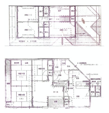 「6SLDｋ」「敷地75坪」上新地　築21年の間取り