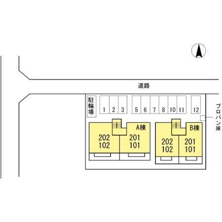 エトワール津島　B棟の区画図