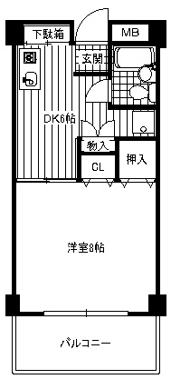 フェアリー小平の間取り|ダイニングが広く、洗濯機も室内に設置できます。居室照明付き。
洋室のエアコンは新品なので快適にお住まいいただけます。