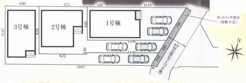 大和市中央林間西3期　新築戸建全3棟の区画図