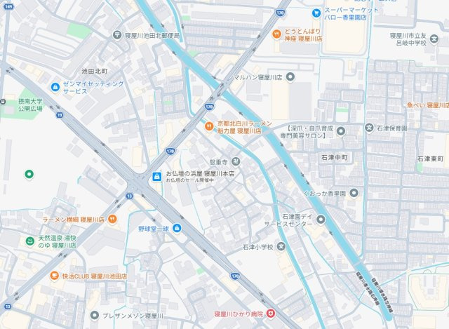 寝屋川市石津中町　第3期　新築一戸建ての地図
