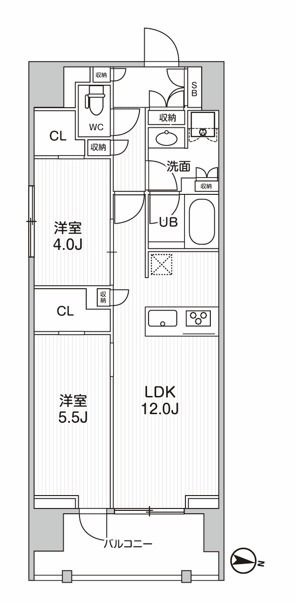 シーズンフラッツ押上フィオーレの間取り
