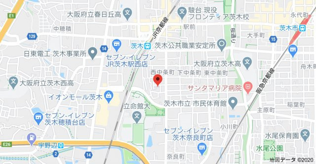 パストラル西中条の地図
