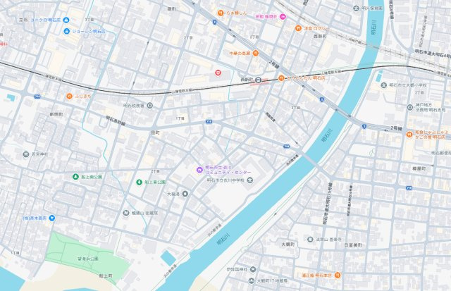 明石市田町　新築一戸建ての地図