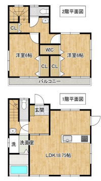 西三里塚　売戸建の間取り