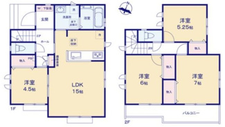 【間取り】 | 国立市谷保7丁目　全１７棟　Q号棟　仲介手数料無料 | ４LDK