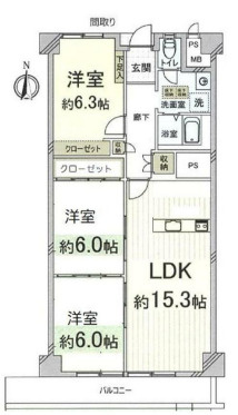 【間取り】 | ☆第一茨木ビューハイツ 3号棟 | 図面と現状が相違する場合は現状を優先致します。