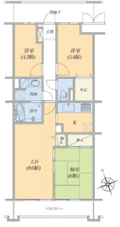 【間取り】 | グランドヒルズ浜野 | 3LDK　990万円　専有面積：61.01㎡　バルコニー面積：6060㎡